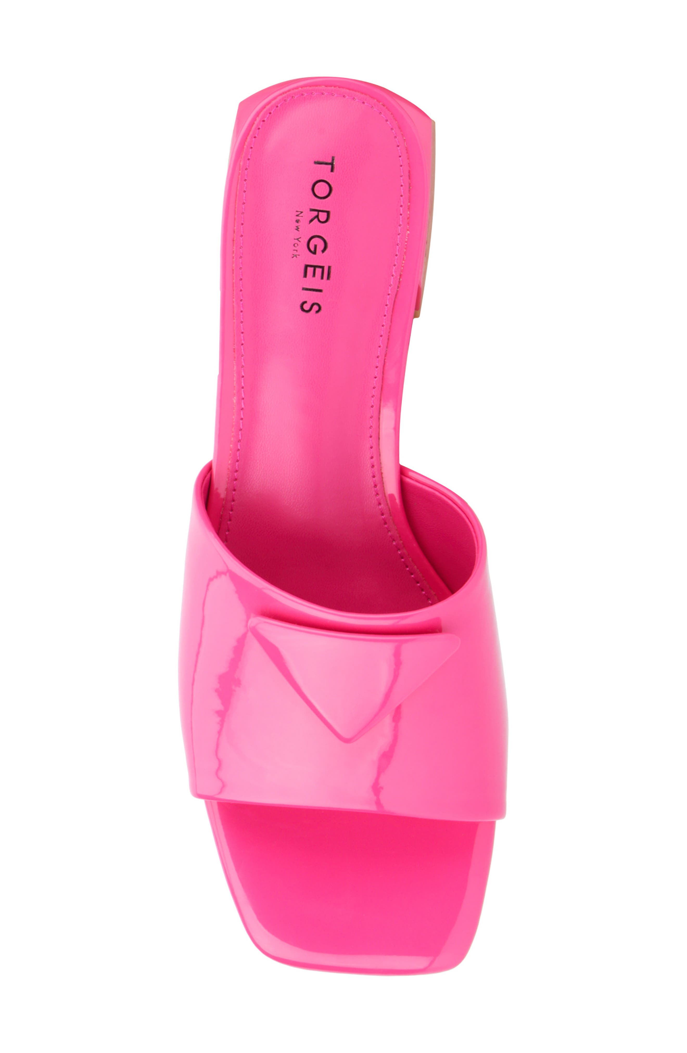 Polyanna Block Heel Slide Sandal, Alternate, color, HOT PINK