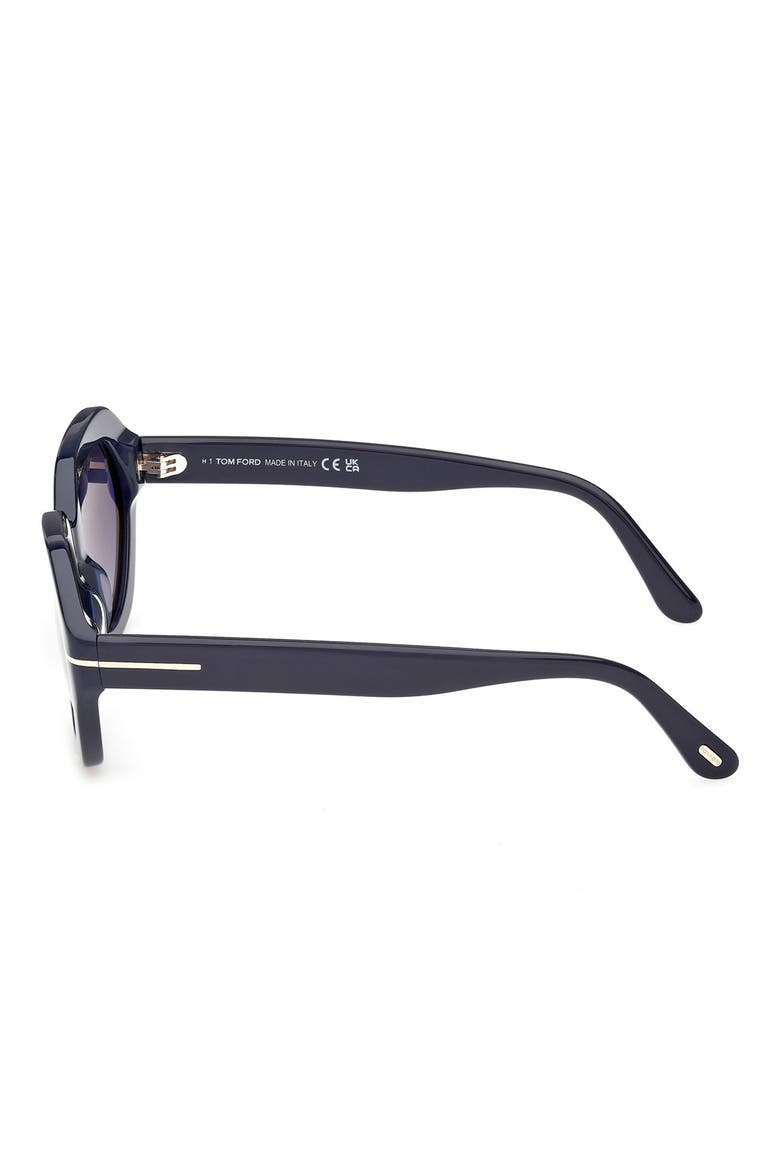 Meryl 53mm Gradient Geometric Sunglasses, Alternate, color, NAVY BLUE / BLUE LENS