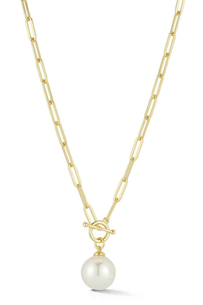 Cultured Freshwater Pearl Pendant Necklace, Main, color, GOLD