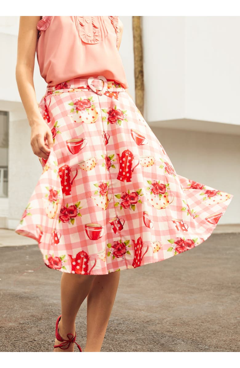 ModCloth Tea Time Cutie Skirt, Alternate, color, Strawberry Teacake