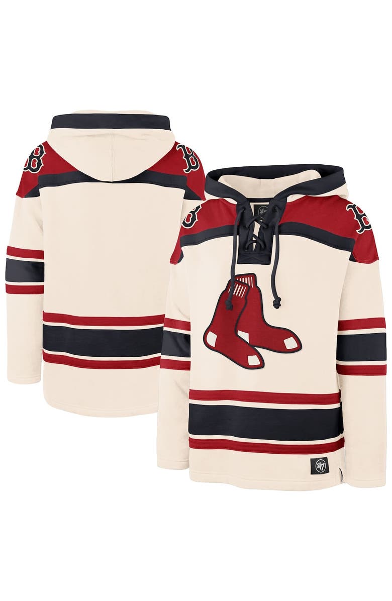'47 Men's '47 Cream Boston Red Sox Superior Lacer Pullover Hoodie, Alternate, color, 