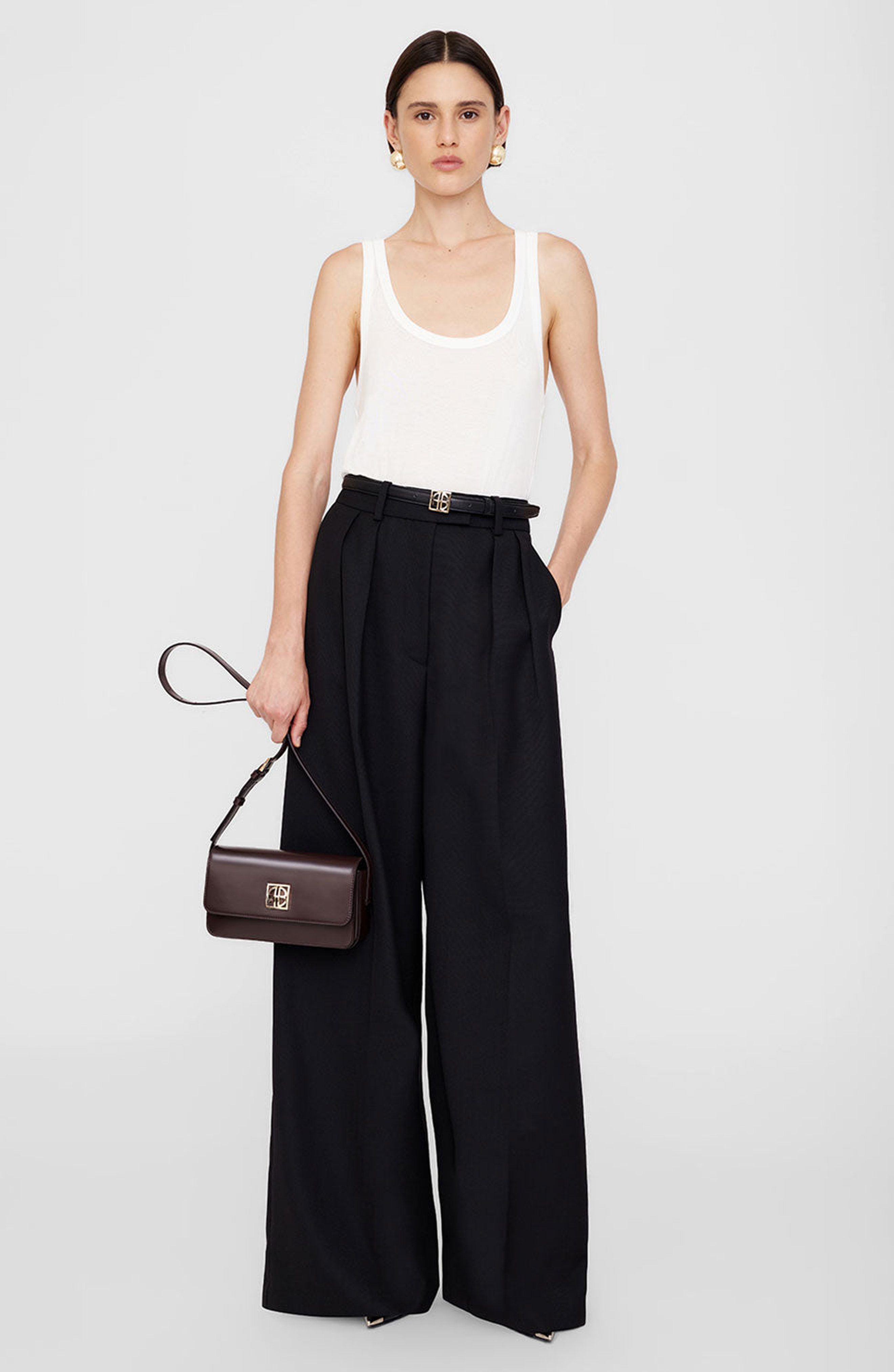 ANINE BING Elly High-Shine Crossbody Bag, Alternate, color, 