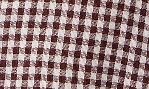 Bella Dahl Short Sleeve Raglan Shirt In Brown Micro Gingham
