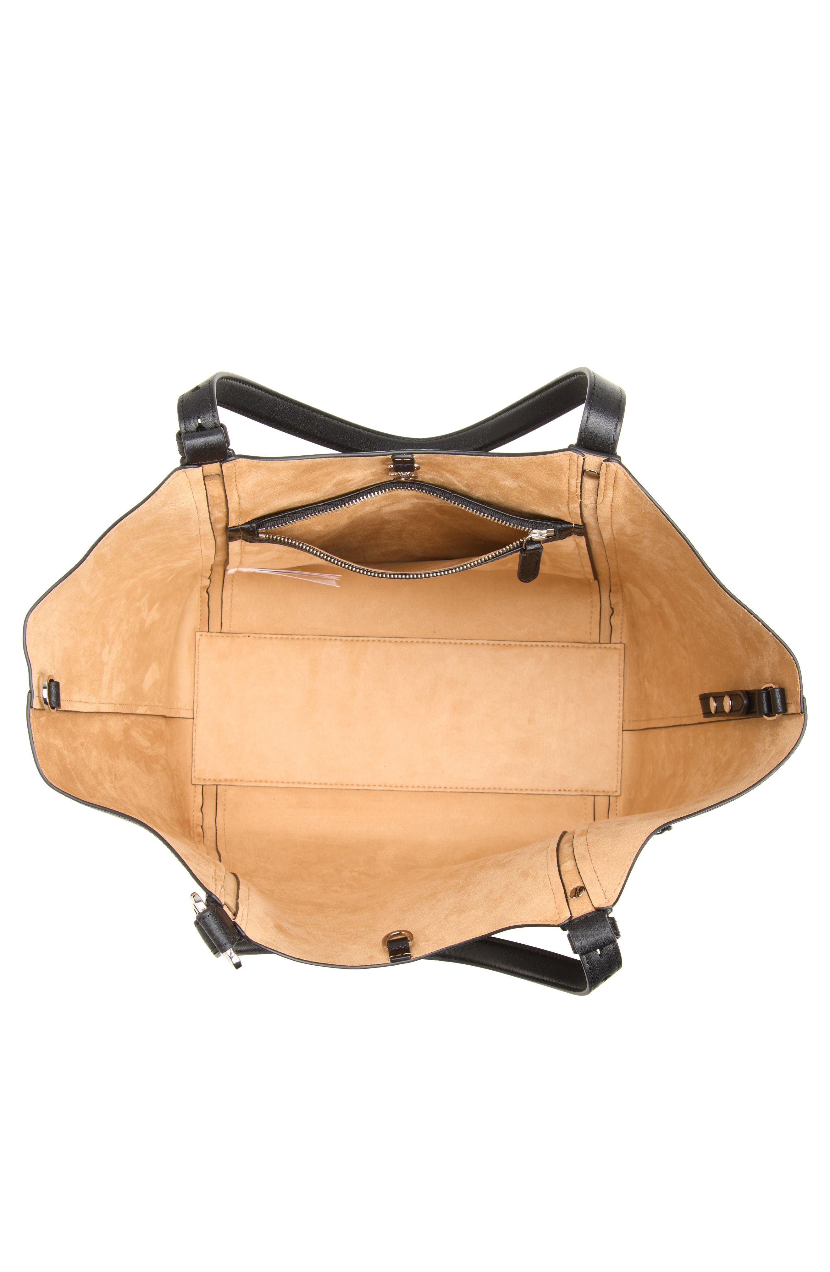 Large Leather Tote, Alternate, color, BLACK