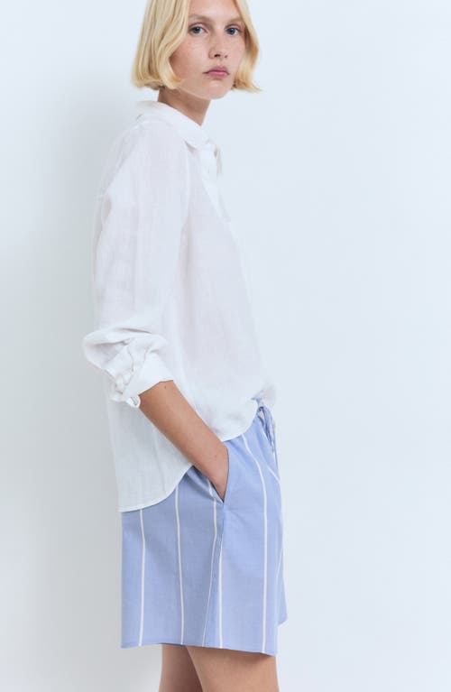 Mango Stripe Cotton Shorts In Multi