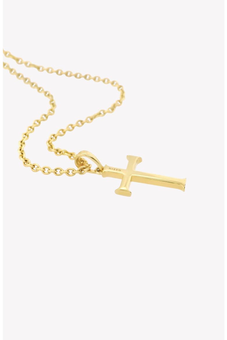 Large Cross Pendant Necklace, Alternate, color, 18k Gold Plated