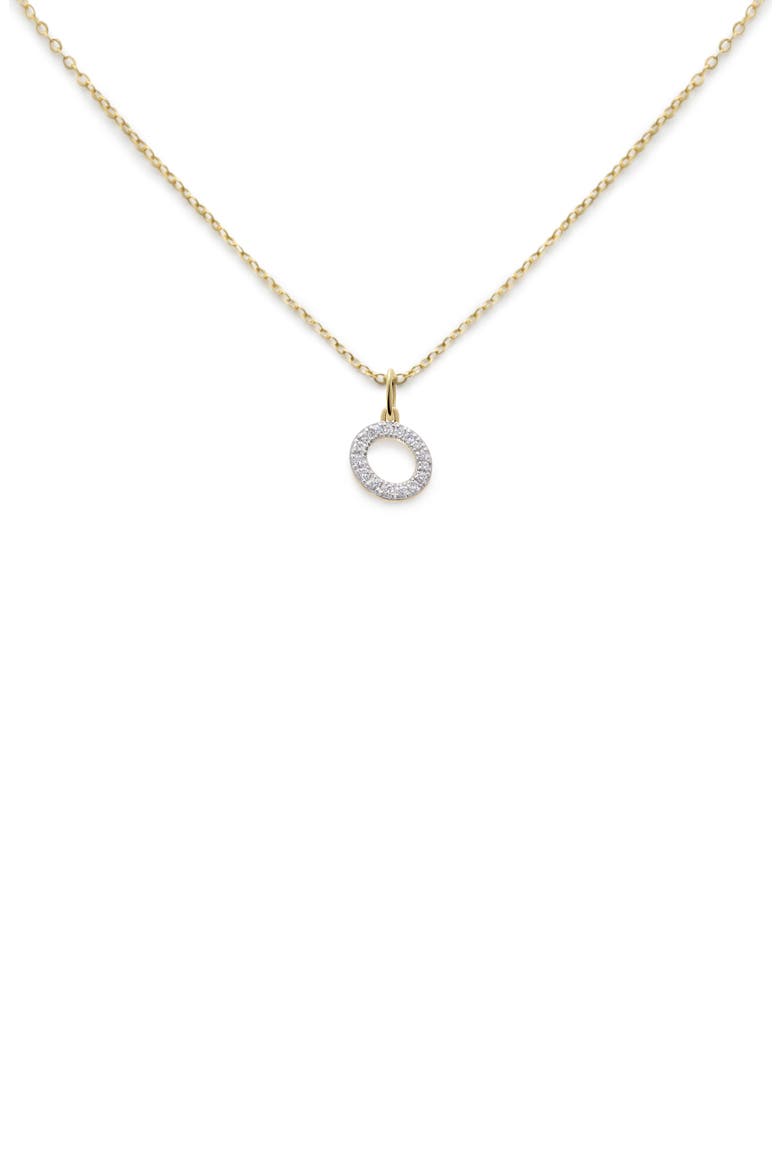 Lab Grown Diamond Initial Pendant Necklace, Main, color, 14K GOLD