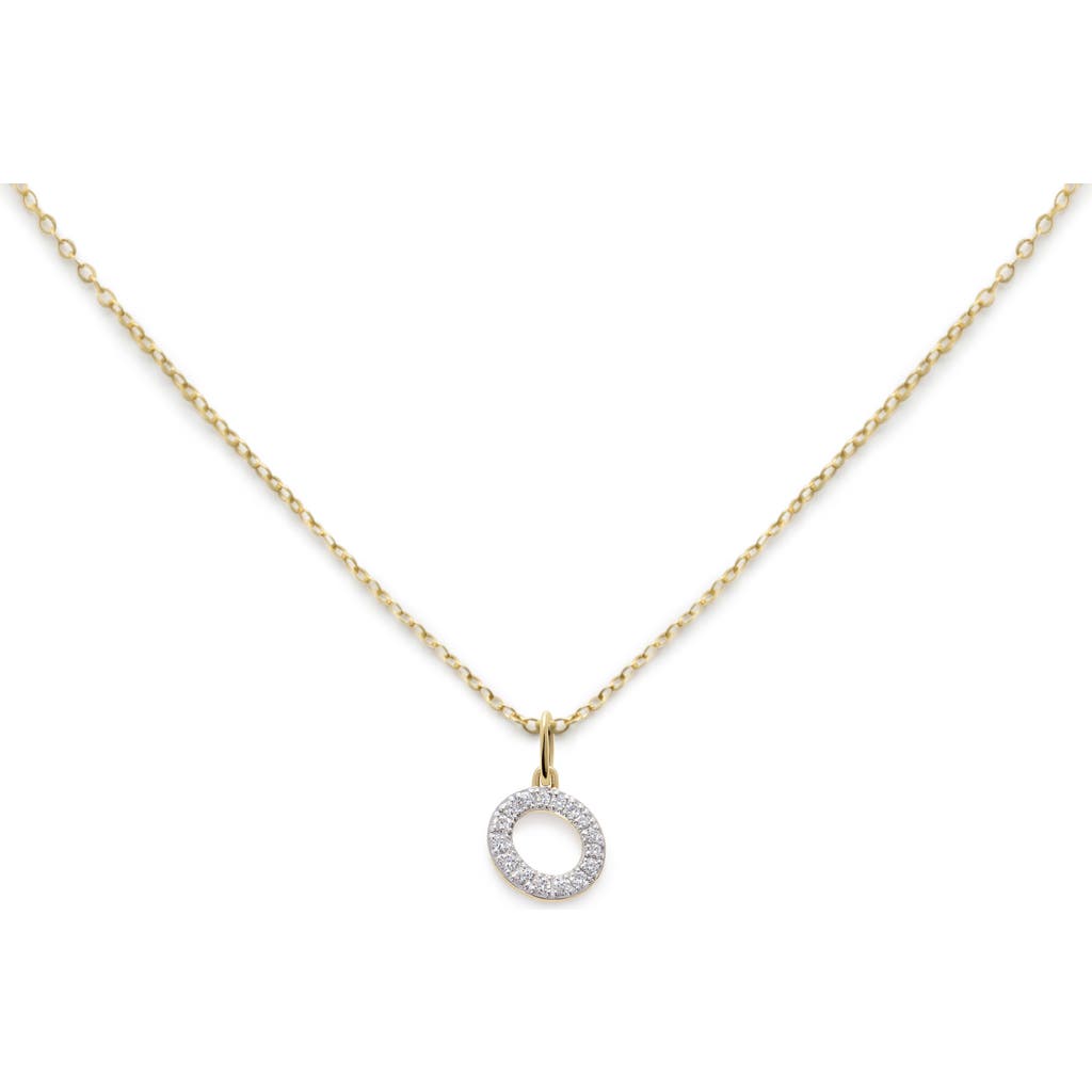 Monica Vinader Lab Created Diamond Initial Pendant Necklace In Gold