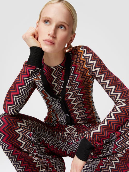 Shop Missoni Zigzag Viscose And Wool Cardigan In Multicoloured