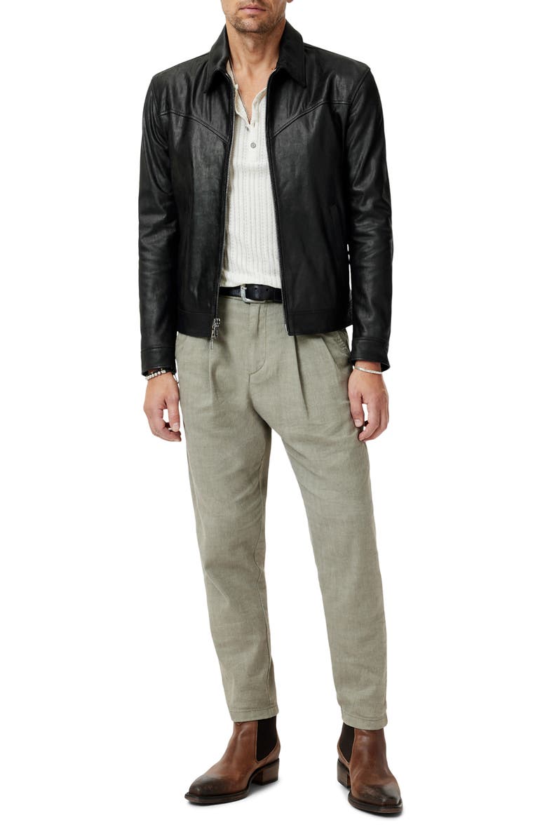 John Varvatos West Sheepskin Leather Zip-Up Moto Jacket, Alternate, color,