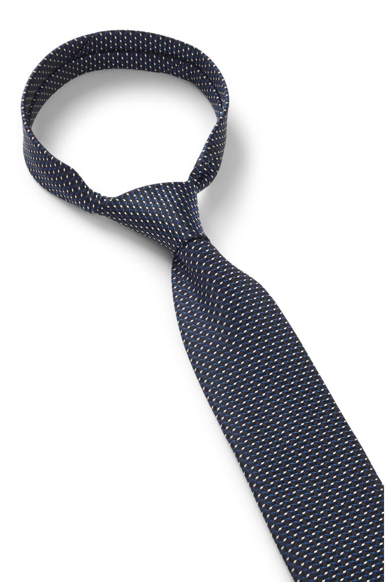 Geometric Silk Blend Tie, Alternate, color, DARK BLUE