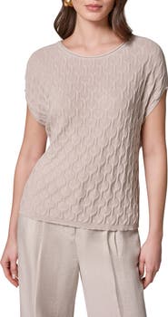 Donna Karan New York Texture Short Sleeve Sweater