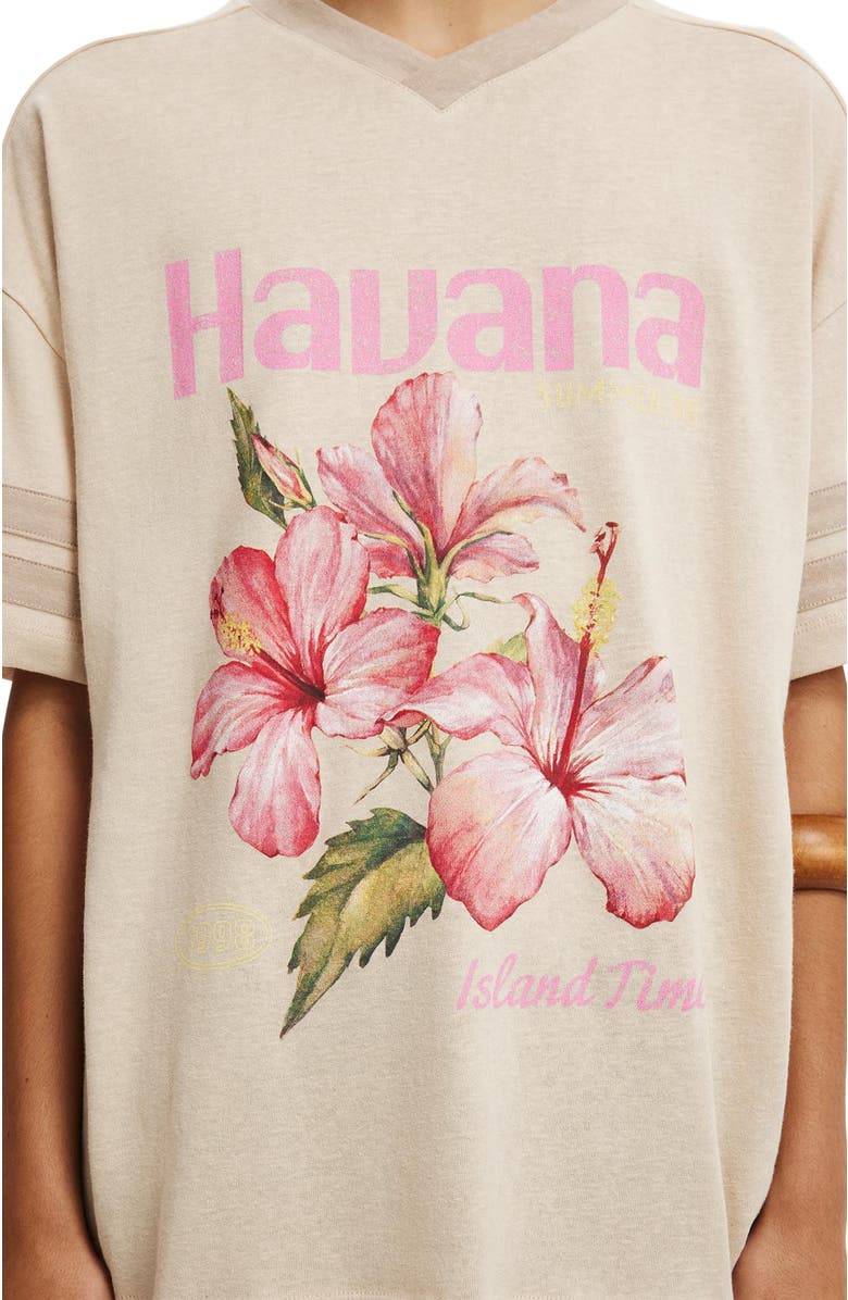 Cotton On Women's V Neck Vacay Graphic Tee, Alternate, color, Havana Almond Cream