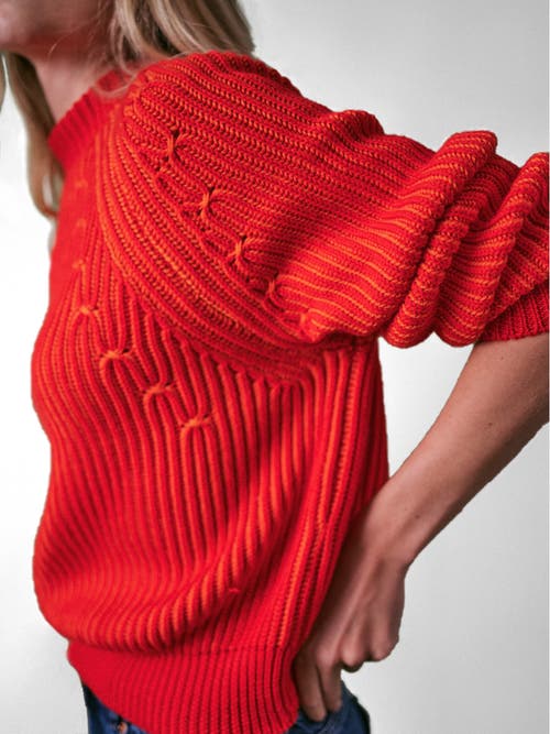 Cape Cove Dusk Italian Merino Sweater In Red