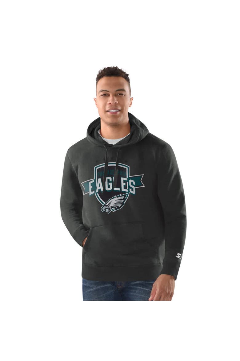 Men's Starter Charcoal Philadelphia Eagles Vintage Pullover Hoodie, Main, color, Charcoal