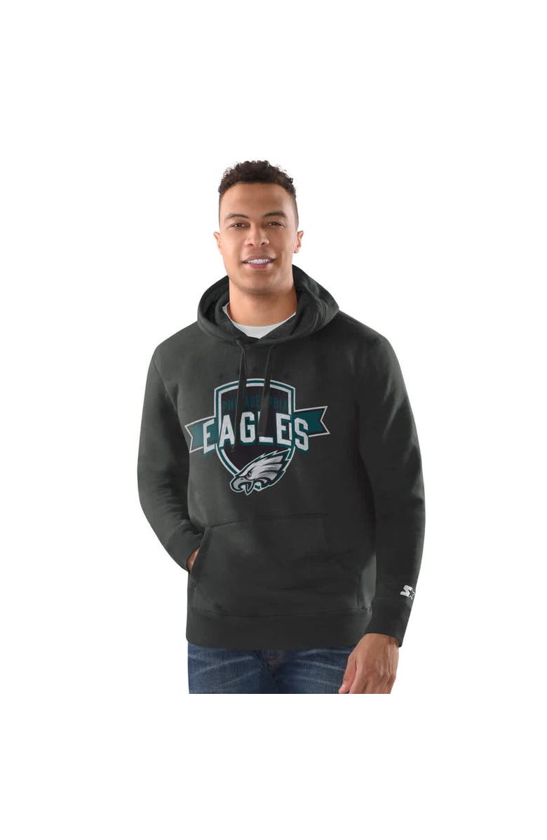 STARTER Men's Starter Charcoal Philadelphia Eagles Vintage Pullover Hoodie, Main, color, Charcoal