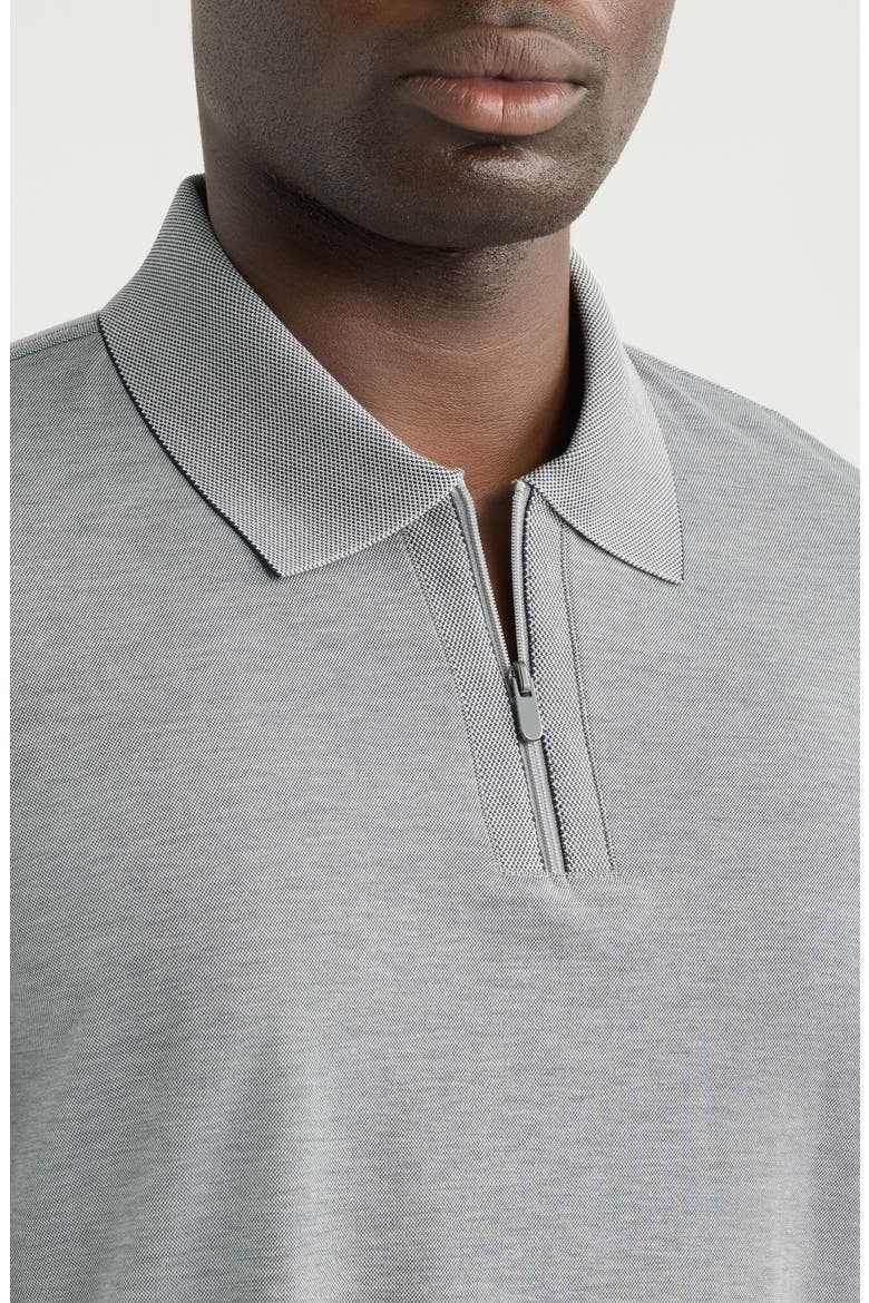 Cochran Long Sleeve Zip Polo, Alternate, color, GRAY