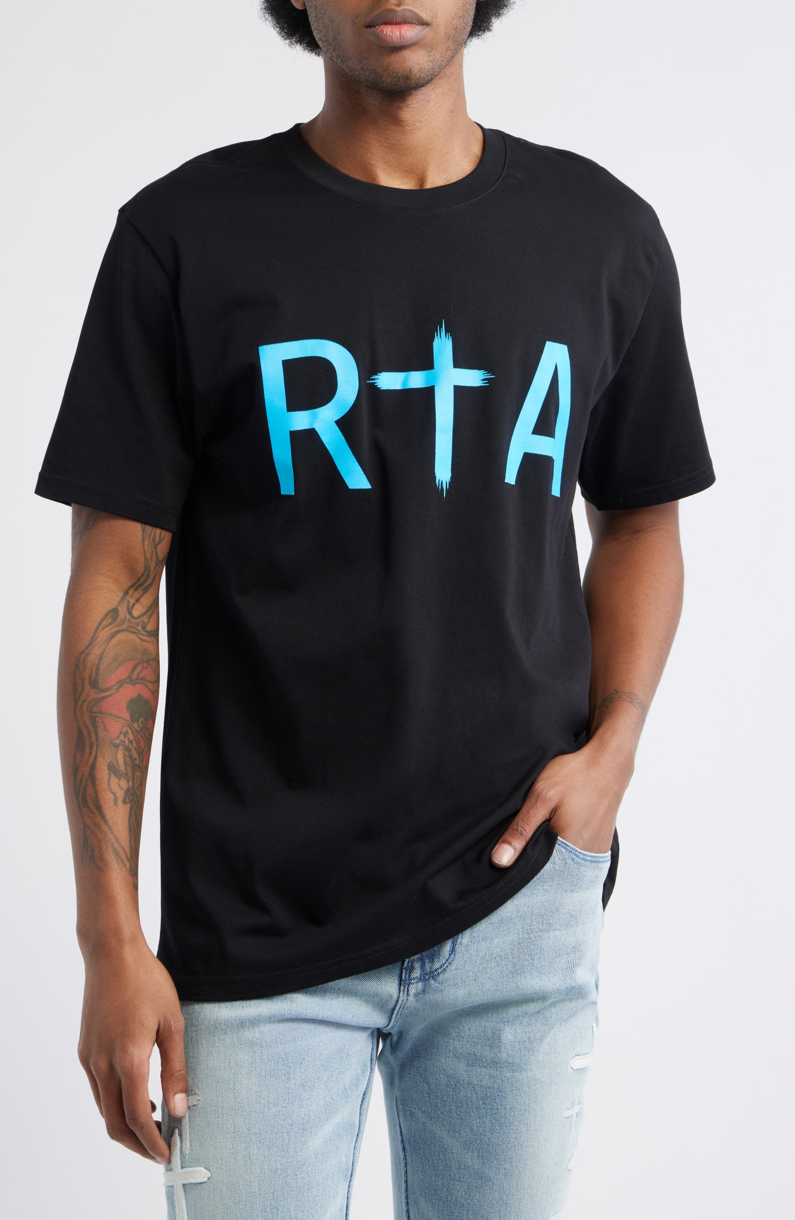 Liam Regular Fit Cotton Logo Graphic T-Shirt