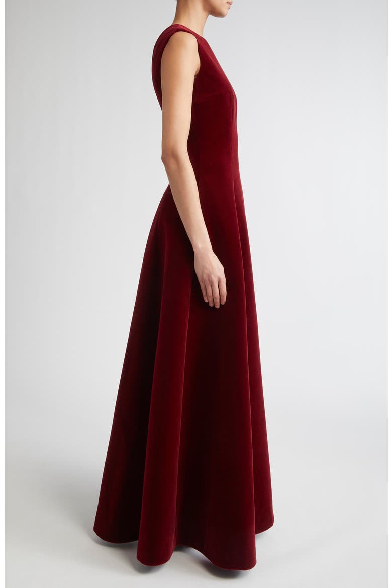 Nodin Sleeveless Velvet Column Gown, Alternate, color, BURGUNDY