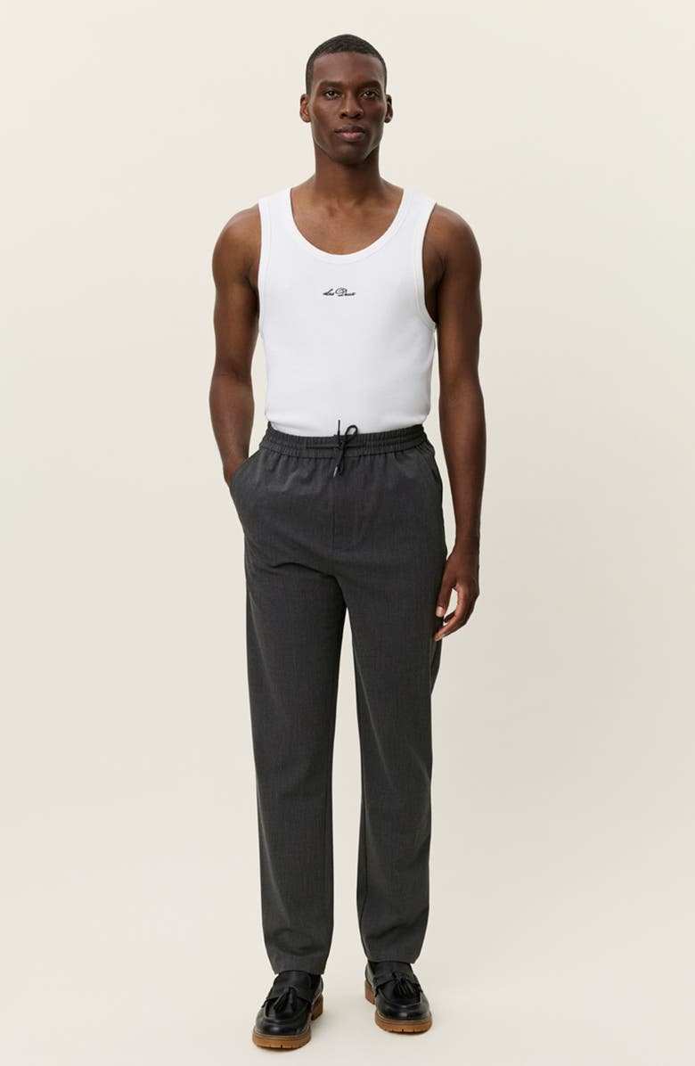 Les Deux Como Tapered Drawstring Pants, Alternate, color, Dark Grey Melange