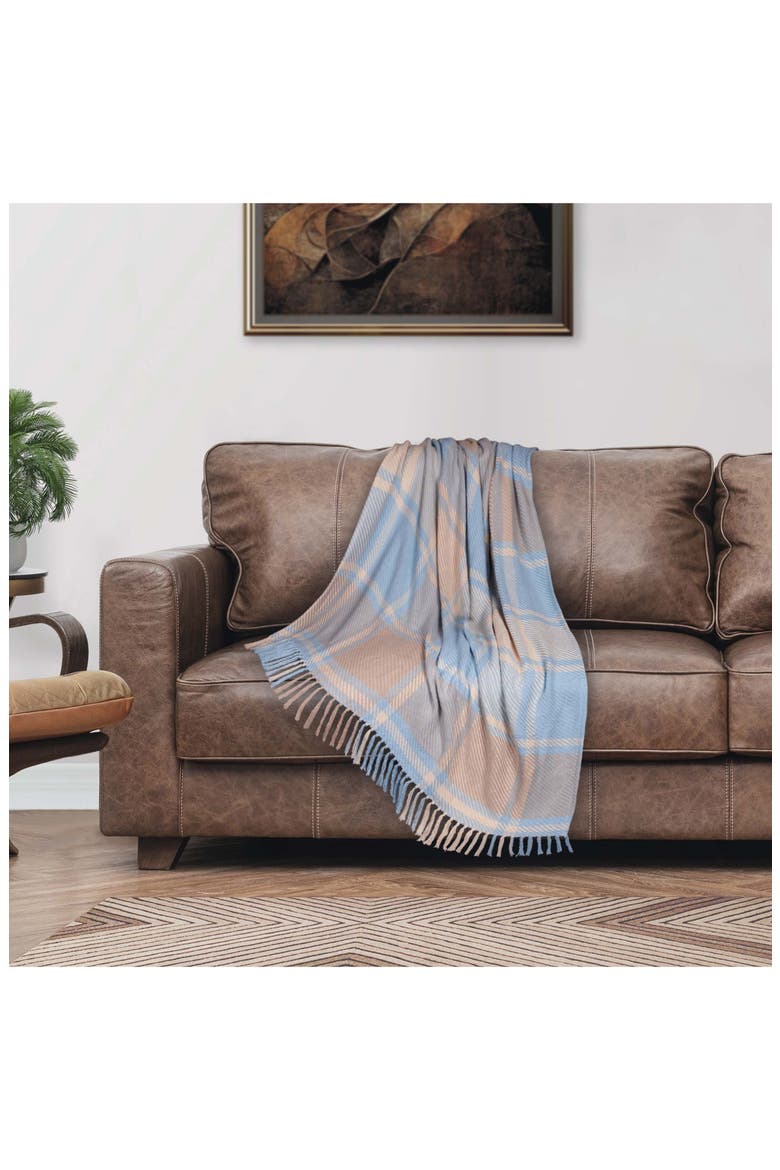 Sugilite Stripe Fringe Trim Throw Blanket, Alternate, color, PLAID MULTI