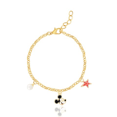 Gold Plated Charm Bracelet, 6.5" + 1"