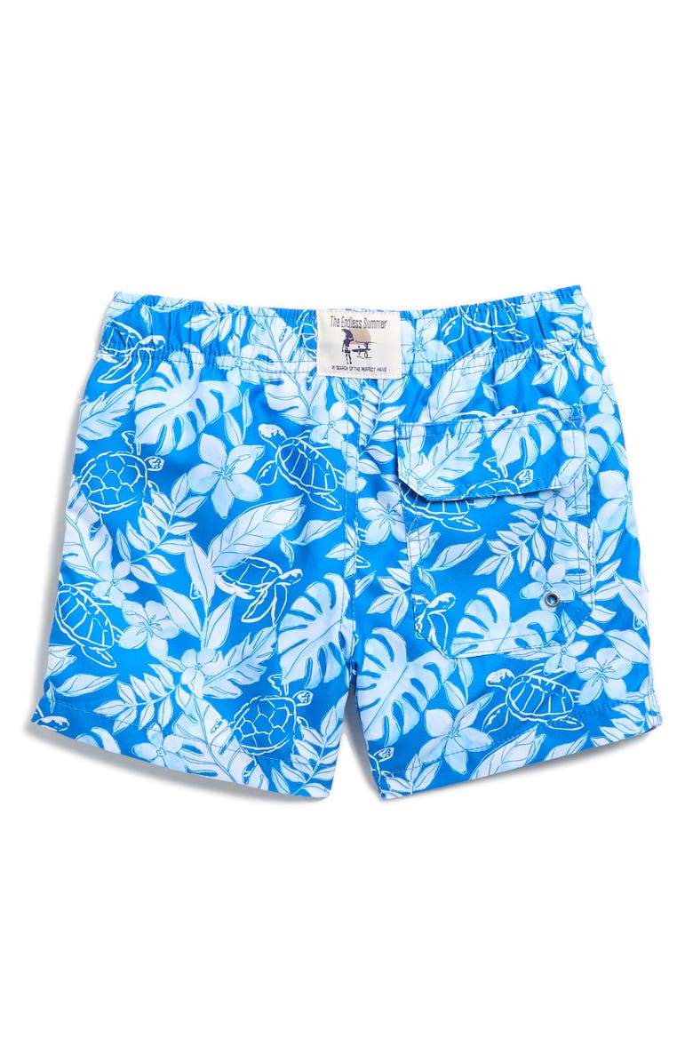 THE ENDLESS SUMMER Kids' Turtles Volley Swim Trunks, Alternate, color, Blue