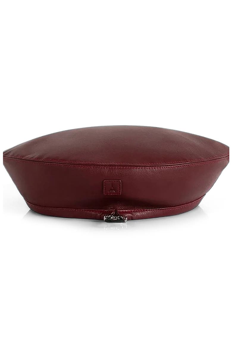 Anya Leather Beret, Main, color, Wine Red