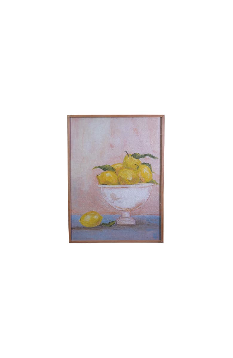 Storied Home Wood Framed Glass Wall Décor with Lemons in Bowl, Main, color, 