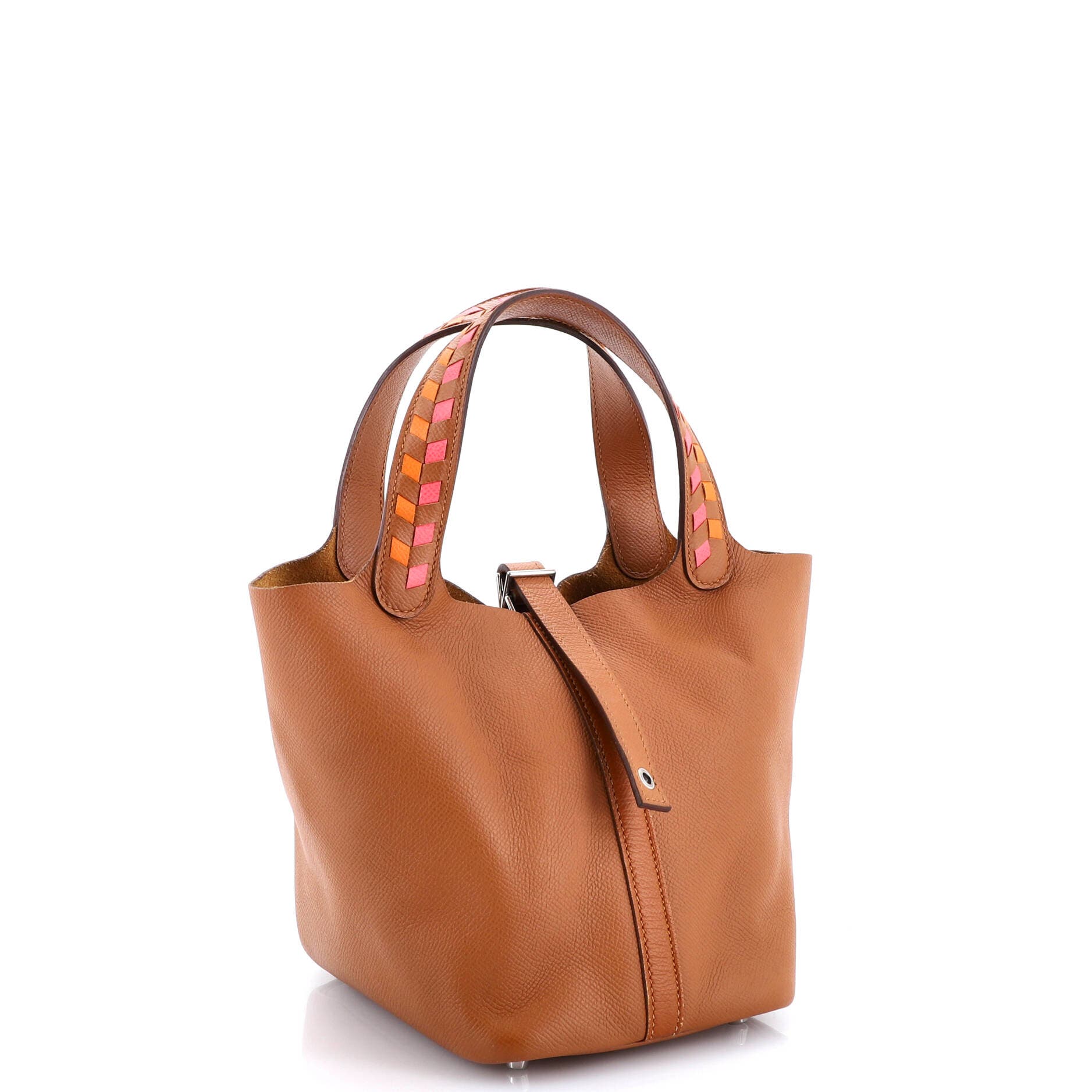 Picotin Lock Bag Tressage Epsom PM, Alternate, color, Brown