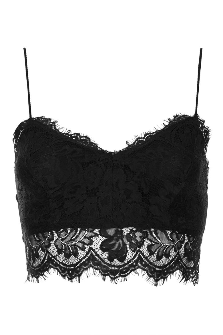 Lace Mesh Bralette, Alternate, color, BLACK