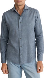 Eton Houndstooth Check Flannel Shirt