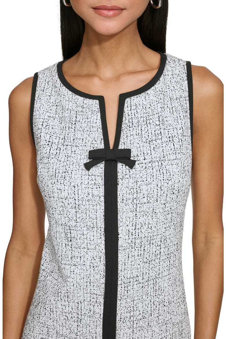 Scuba Crepe Shift Dress, Alternate, color, SOFT WHITE BLACK
