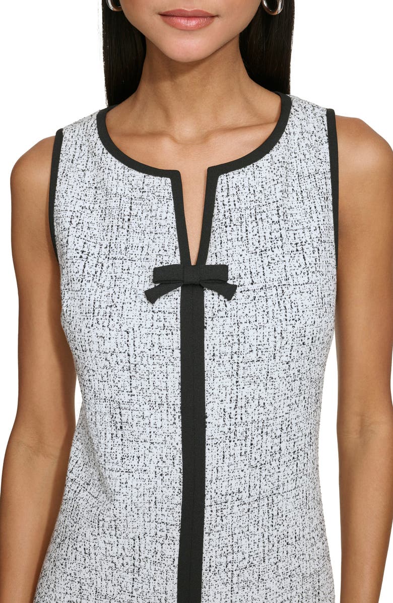 KARL LAGERFELD Scuba Crepe Shift Dress, Alternate, color, Soft White Black