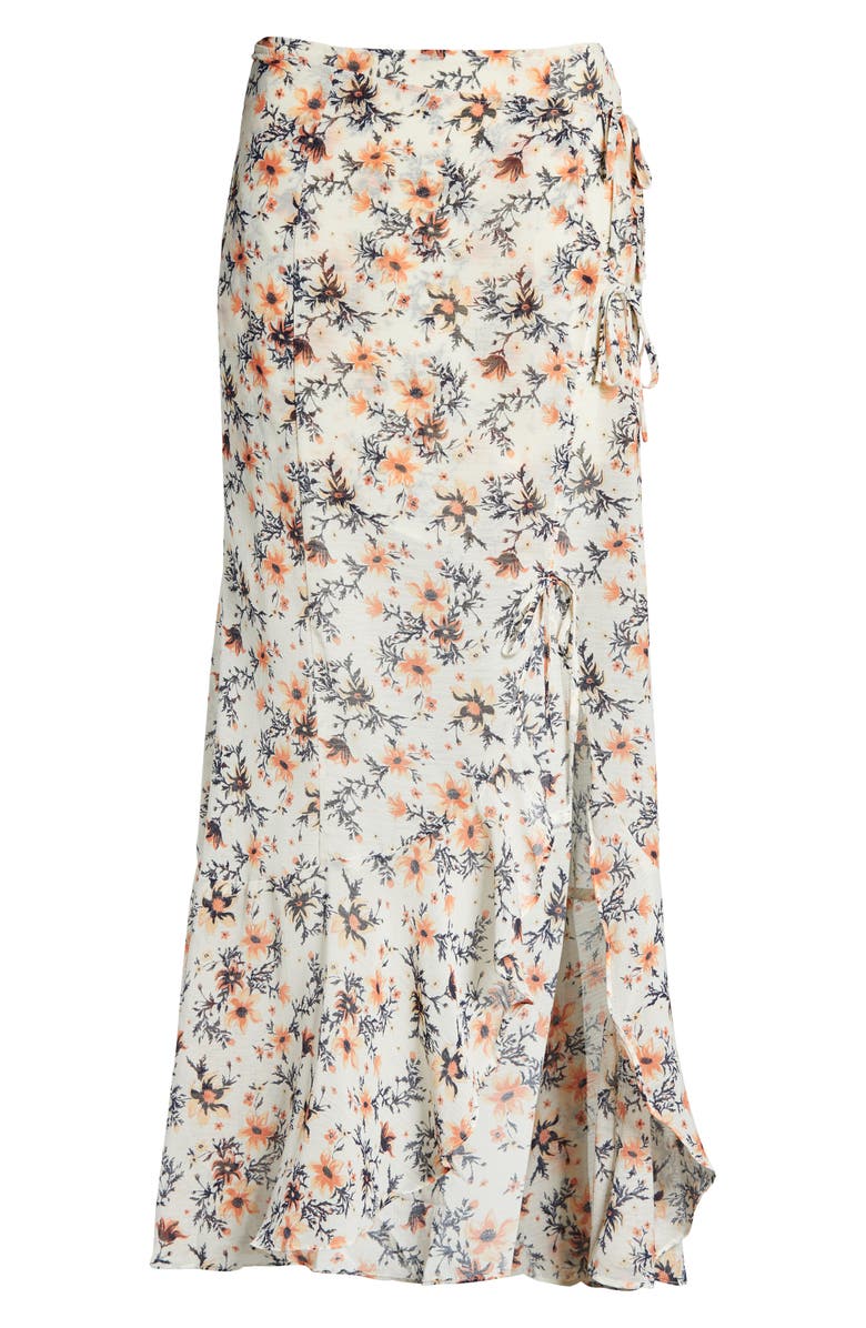 Free People Edge Floral Side Tie Maxi Skirt, Alternate, color, 