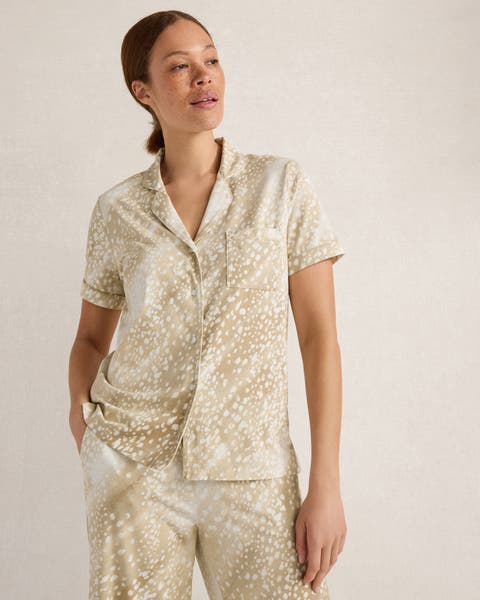 Organic Cotton Jersey Abstract Fawn Pajama Top