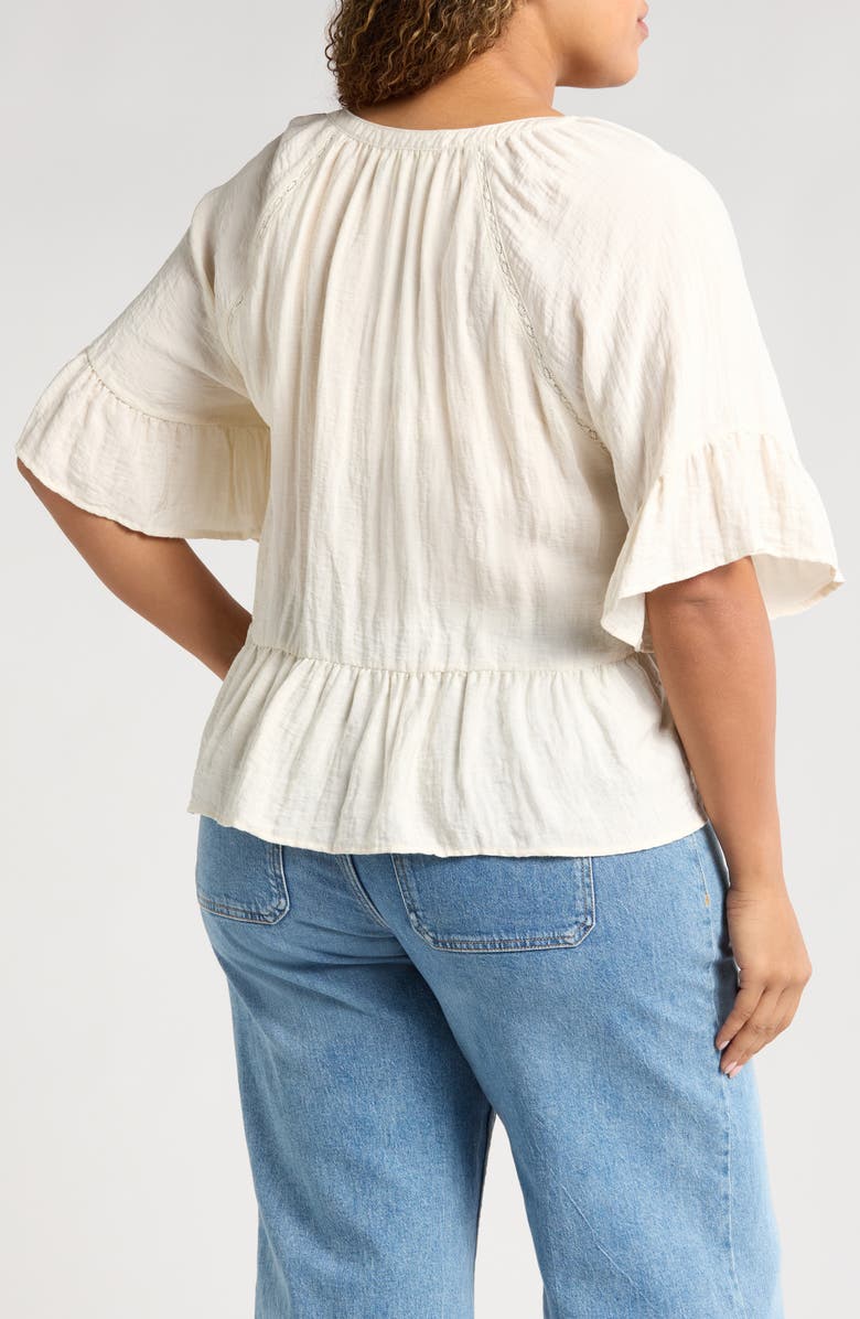 Treasure & Bond Ruffle Peplum Top, Alternate, color, Ivory Egret