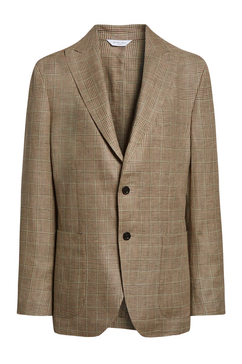 K-Jacket Tan Glen Check Linen Sport Coat, Alternate, color, BEIGE PRINCE OF WALES