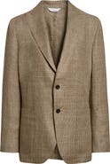 Boglioli K-Jacket Tan Glen Check Linen Sport Coat