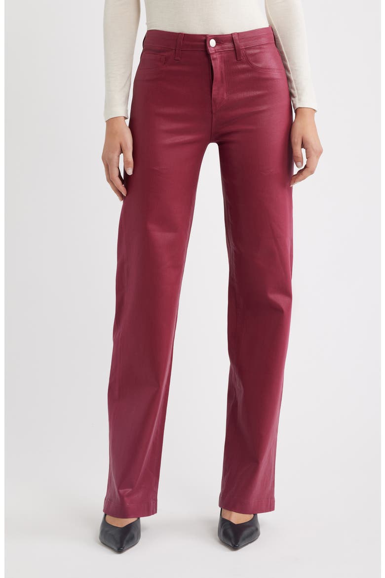 Scottie High Waist Coated Wide Leg Jeans, Main, color, RHODEDENDRON COATED