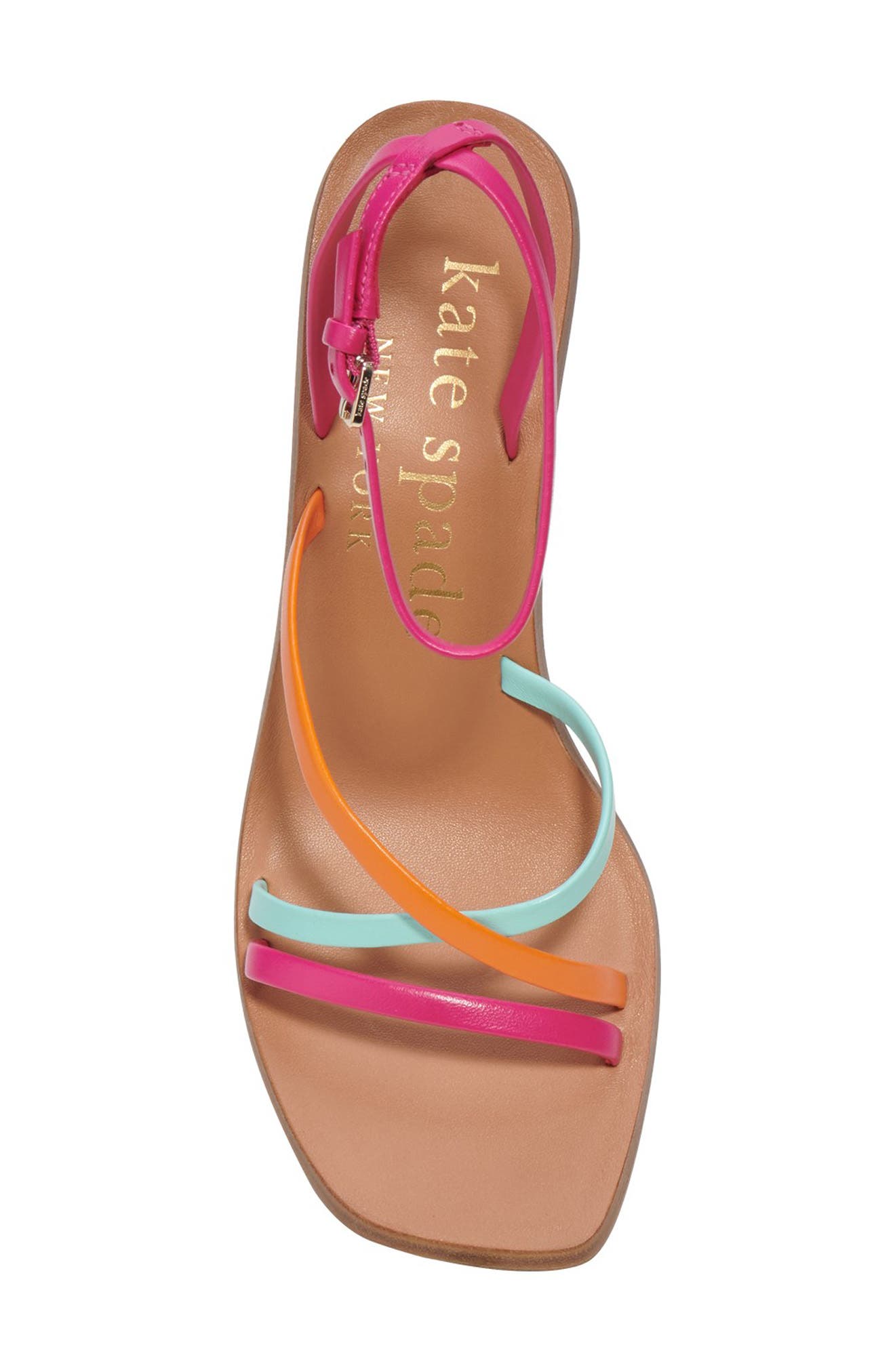 Kate Spade New York charmer strappy sandal, Alternate, color, Rose Jam/ Low Tide/ Satsuma