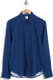 CONSTRUCT Polka Dot Slim Fit Long Sleeve Shirt