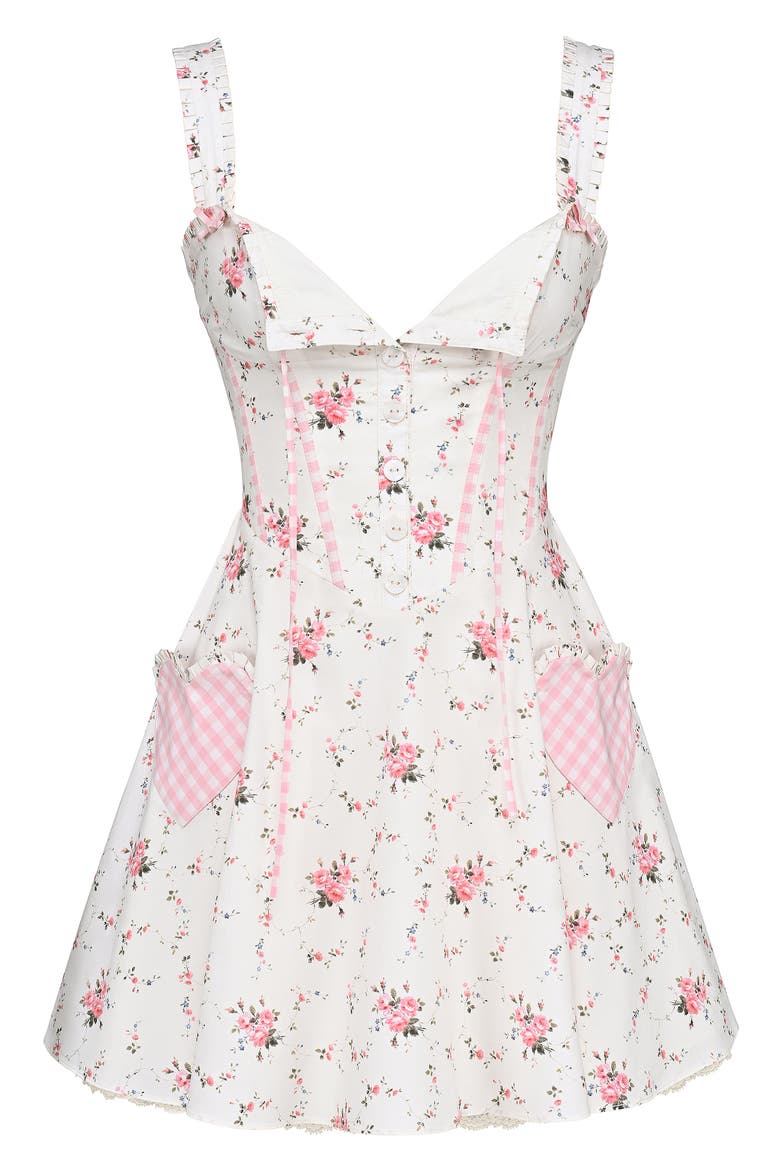 Marianella Floral Fit & Flare Cocktail Minidress, Alternate, color, ROSE CREAM