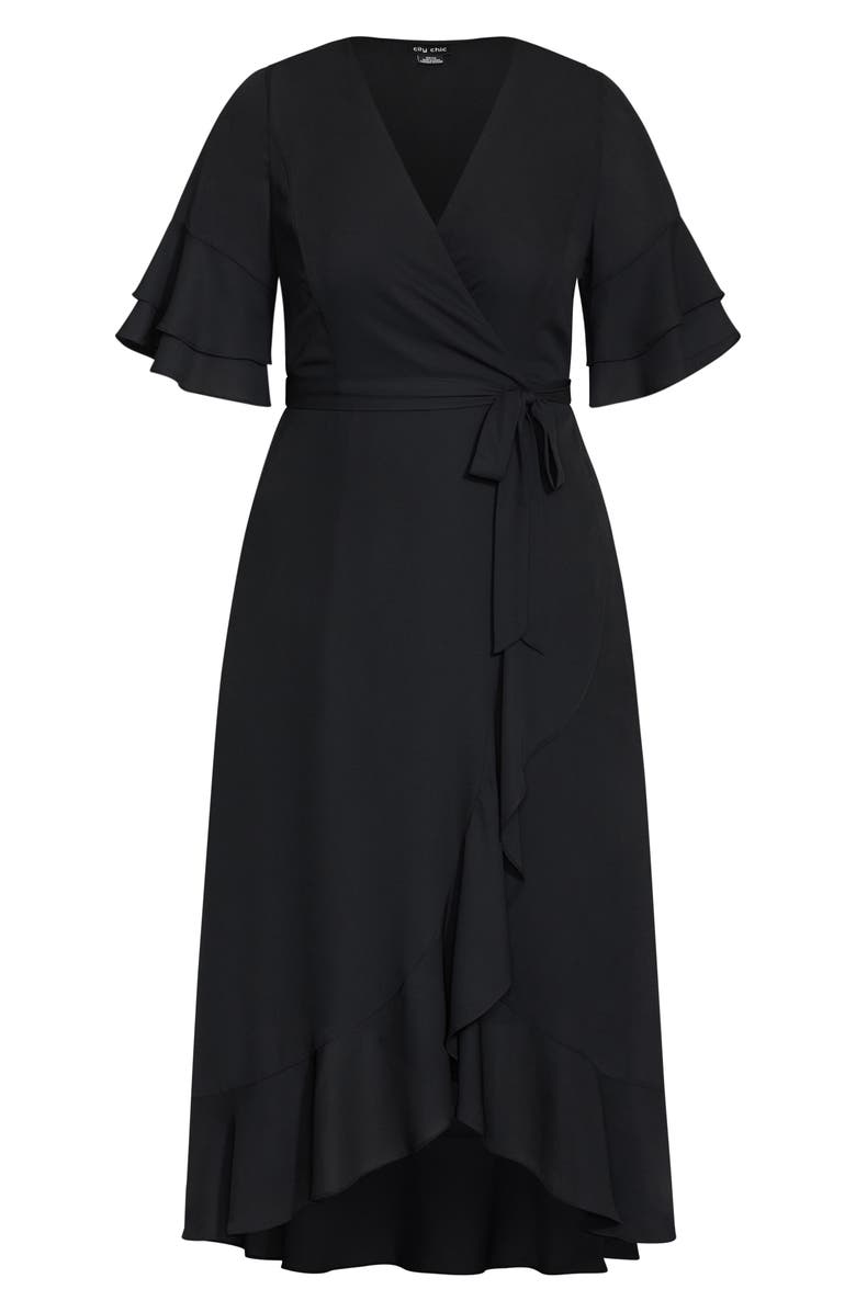 City Chic Flutter Me Wrap Maxi Dress, Alternate, color, 