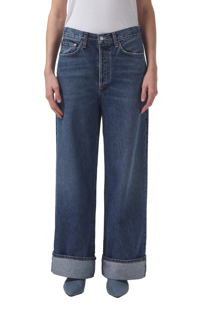 Dame High Waist Wide Leg Organic Cotton Jeans, Main, color, CONTROL
