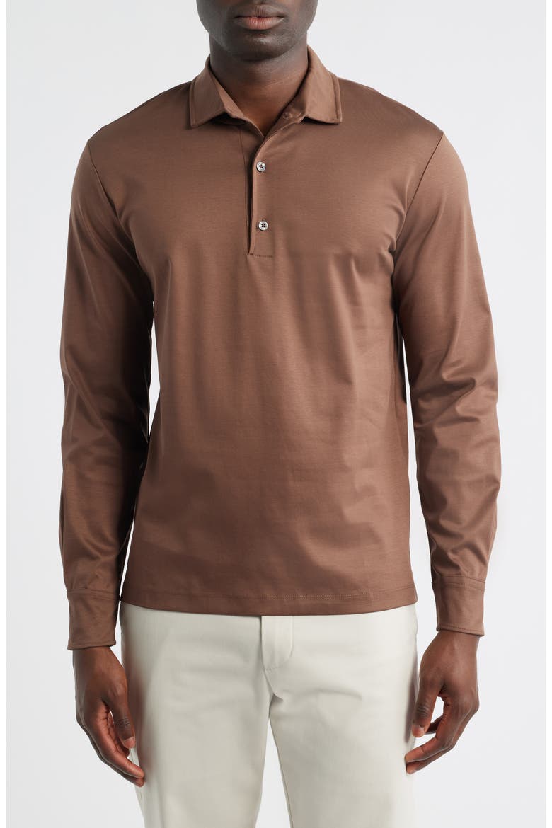 Mercerized Cotton Long Sleeve Polo (Men) | Nordstromrack