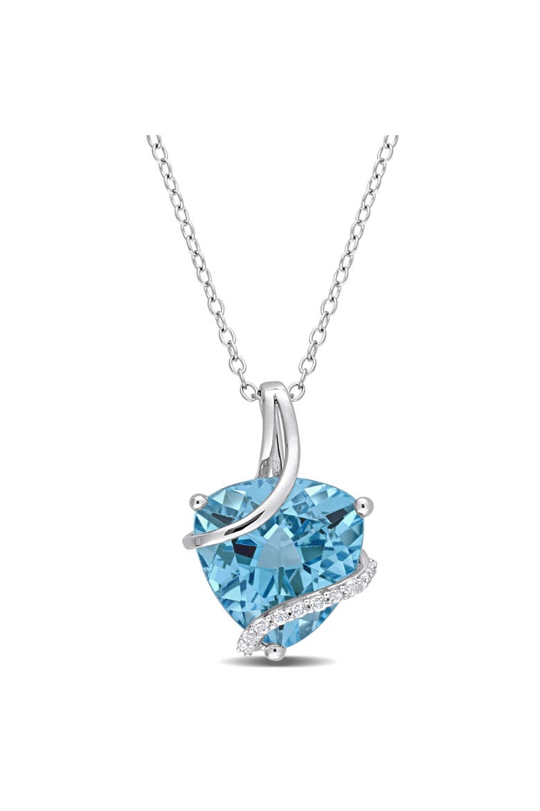 Gemstones & White Topaz Trilliant Necklace, Main, color, Blue Topaz