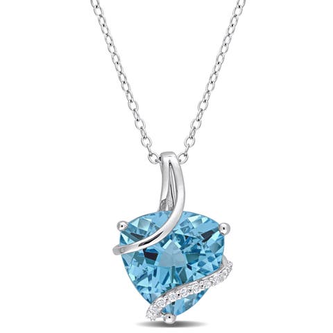 Gemstones & White Topaz Trilliant Necklace