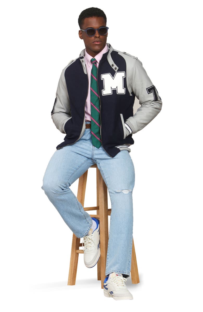 Members Only Varsity Jacket, Alternate, color, Navy