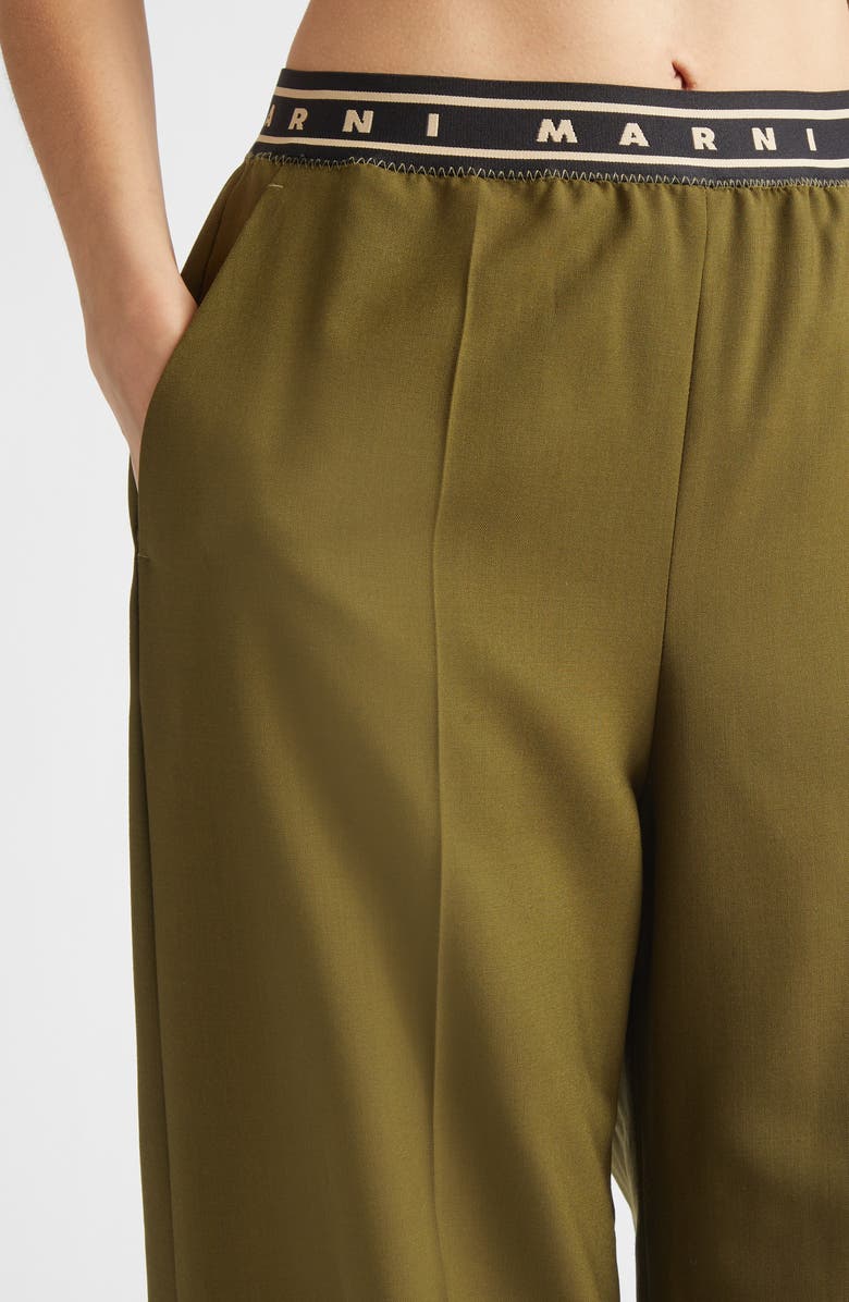 Marni Tropical Virgin Wool Straight Leg Pants, Alternate, color, 00V51dusty Olive